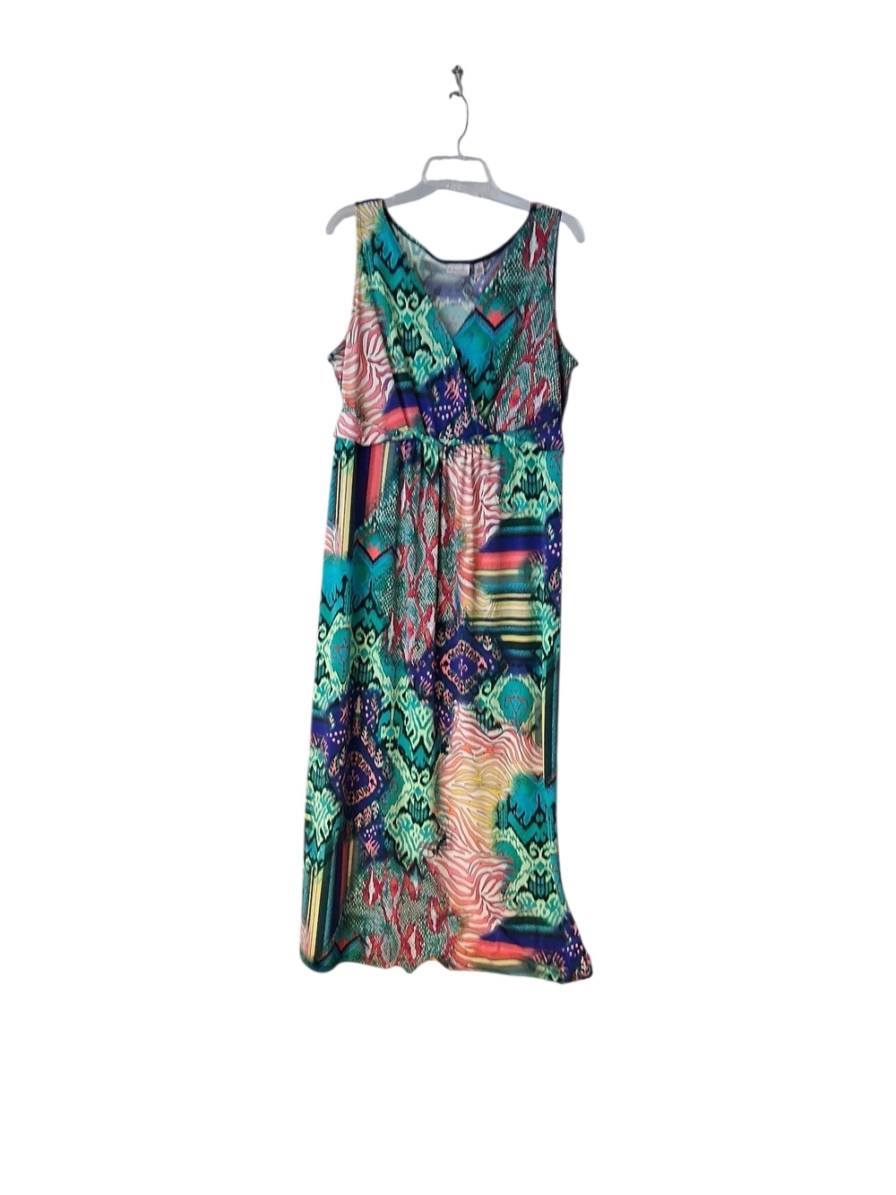 Kim Rogers 1X Women’s Multicolor Printed Maxi Dress - Casual Summer Dress